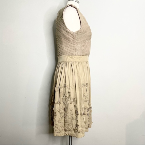 REISS Elenor Pleated Tulle Textured Appliqué Sleeveless Mini Dress - Picture 5 of 8